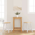 Barstoelen 2 st massief rubberwood wit naturel 52x41x63 cm