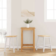 Barstoelen 2 st massief rubberwood wit naturel 52x41x63 cm