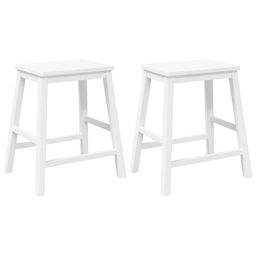 Barstoelen 2 st massief hout wit