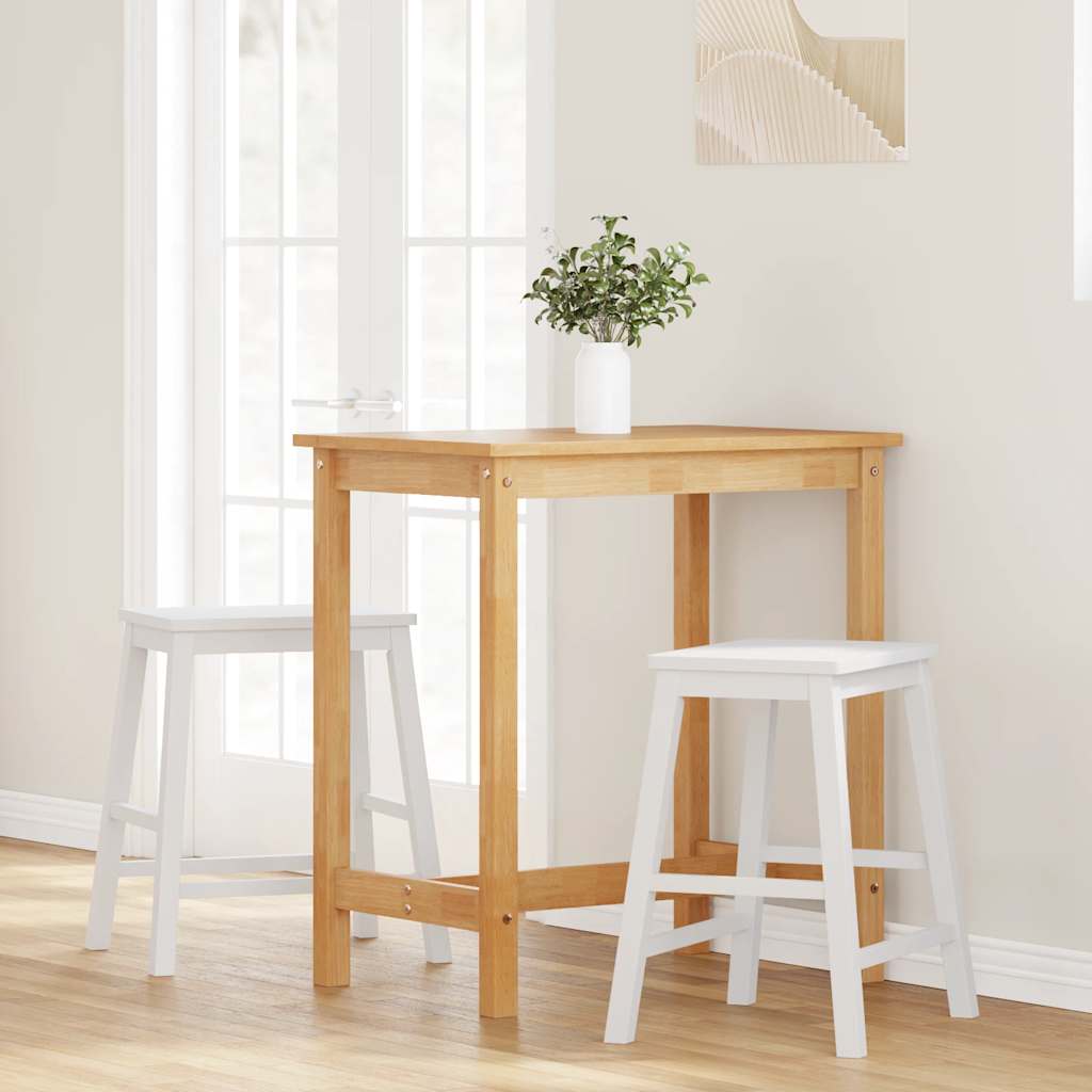 Barstoelen 2 st massief hout wit