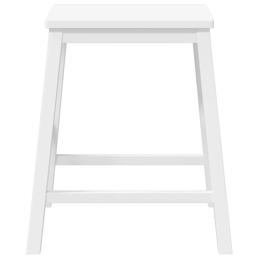 Barstoelen 2 st massief hout wit