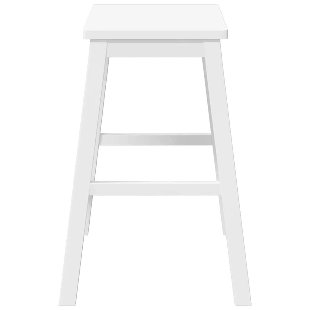 Barstoelen 2 st massief hout wit