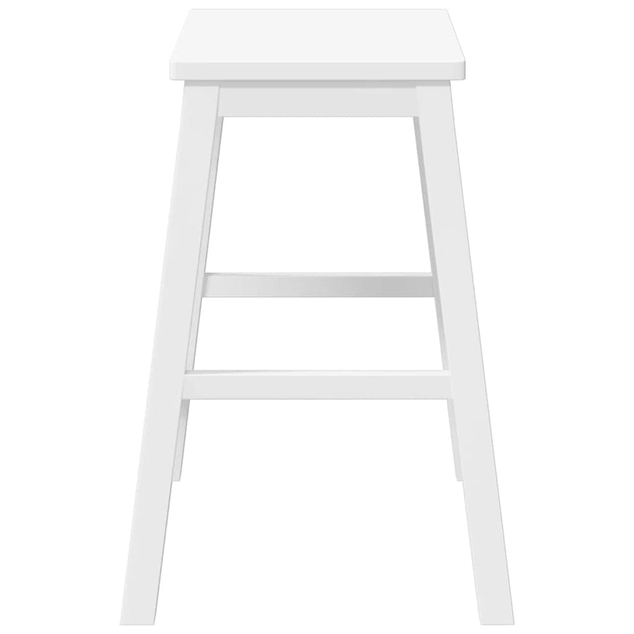 Barstoelen 2 st massief hout wit