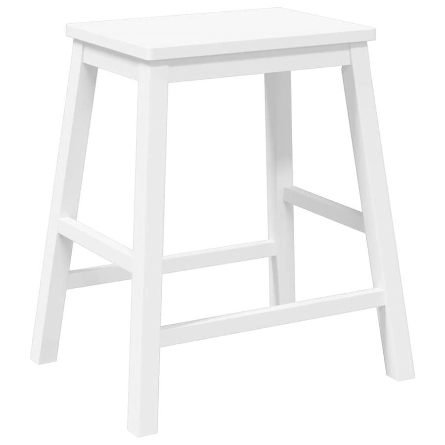 Barstoelen 2 st massief hout wit
