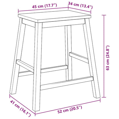 Barstoelen 2 st massief hout wit