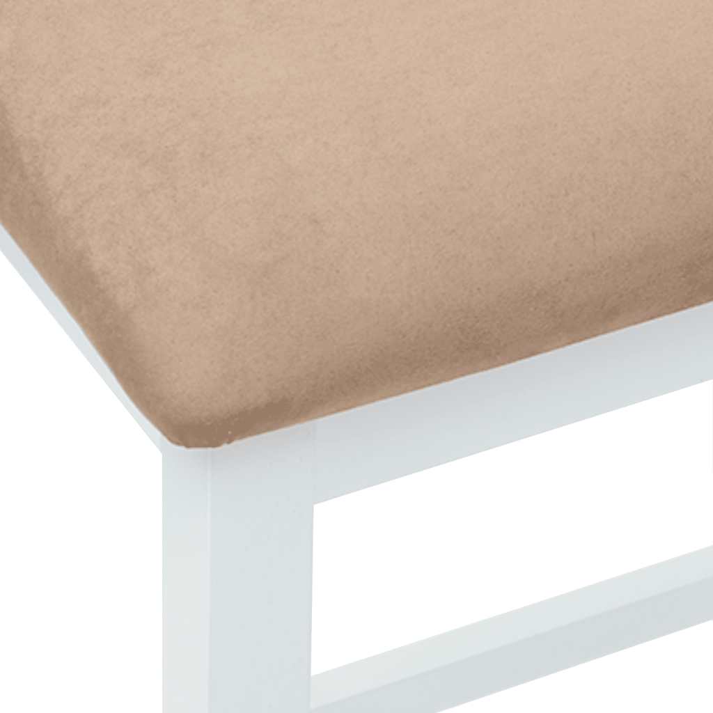 Barstoelen met kussens 2 st massief hout rubber wit