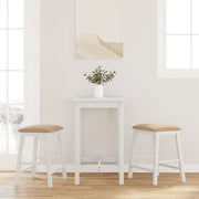 Barkrukken massief rubberhout 52x41x63 cm wit