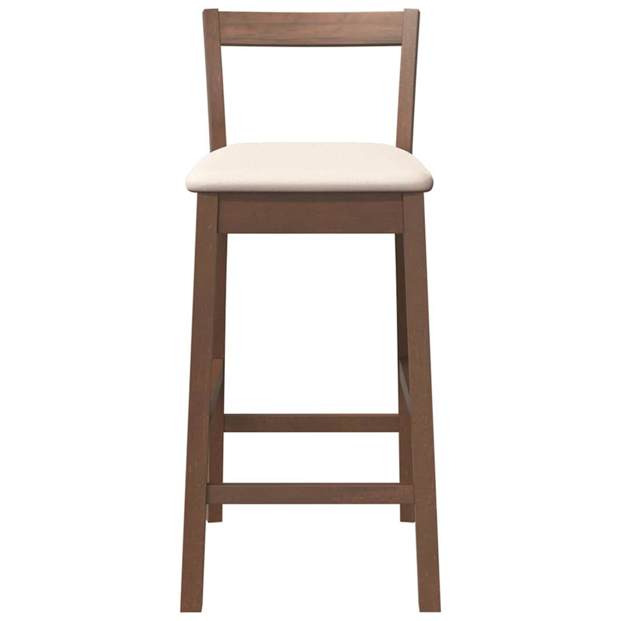 Barkrukken met kussens 2 stuks Bruin massief hout rubber