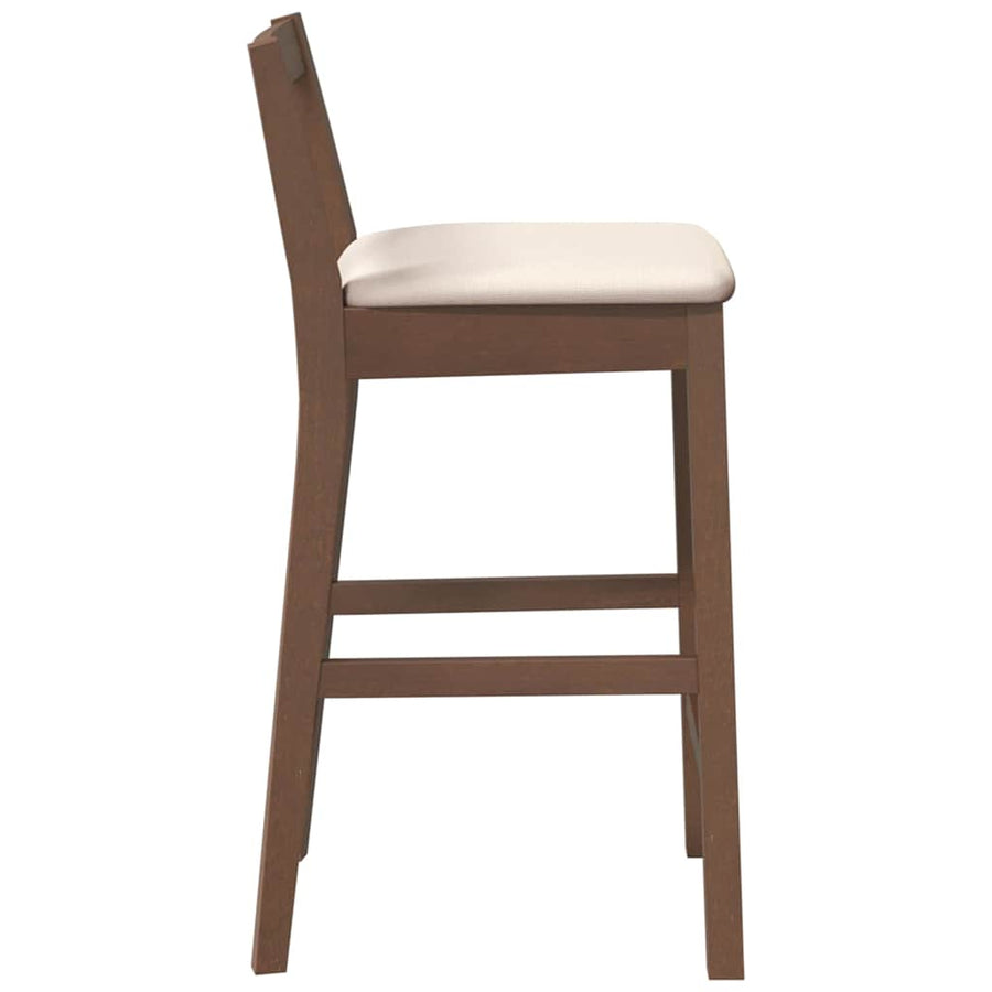 Barkrukken met kussens 2 stuks Bruin massief hout rubber
