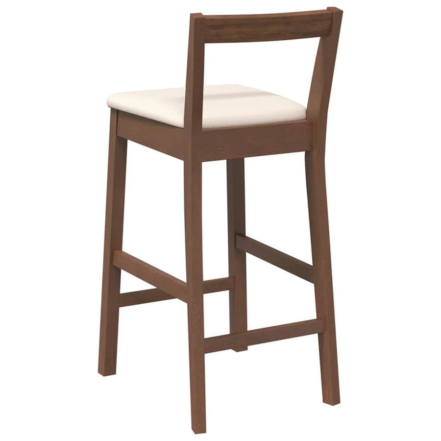 Barkrukken met kussens 2 stuks Bruin massief hout rubber