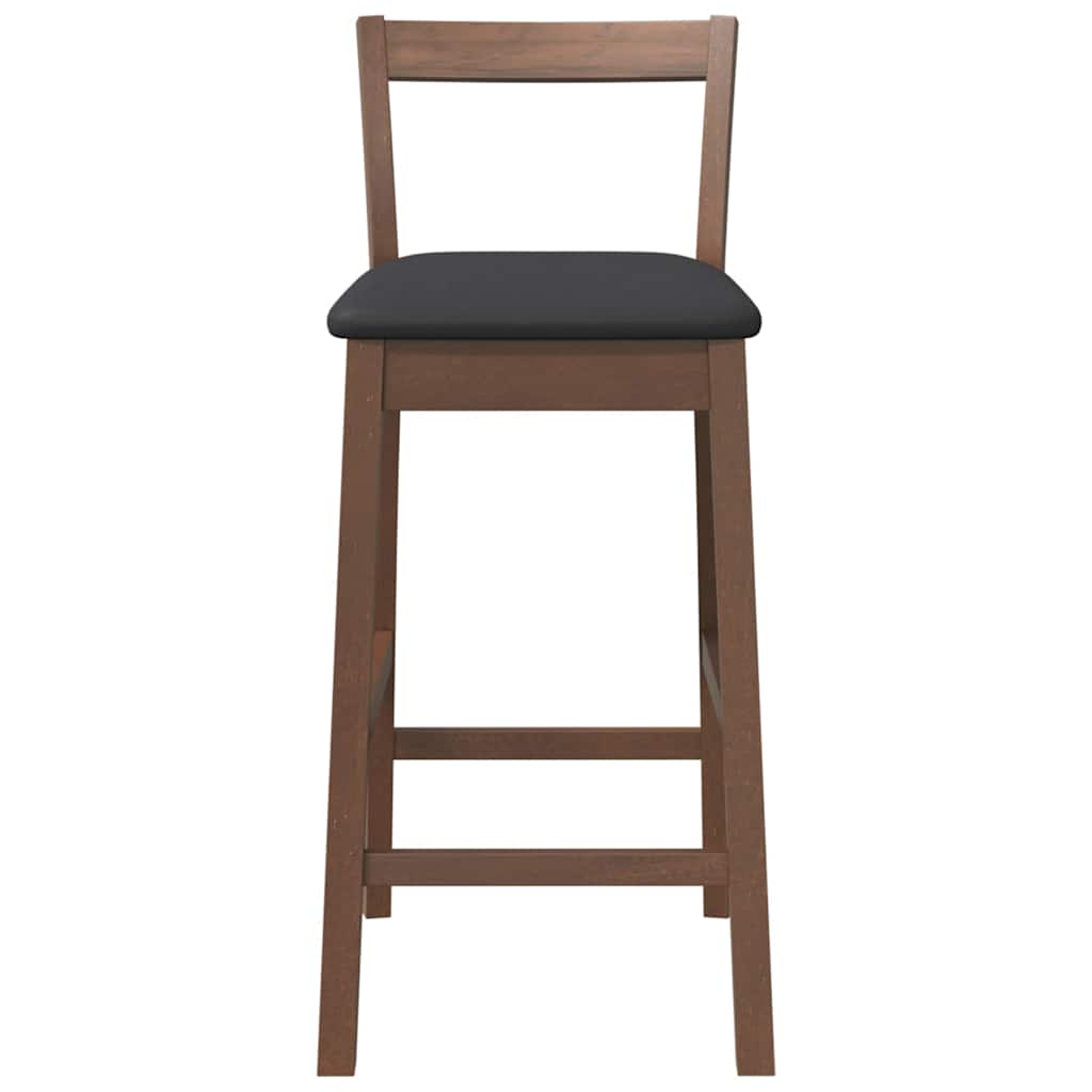 Barkrukken met kussens 2 stuks Bruin massief hout rubber