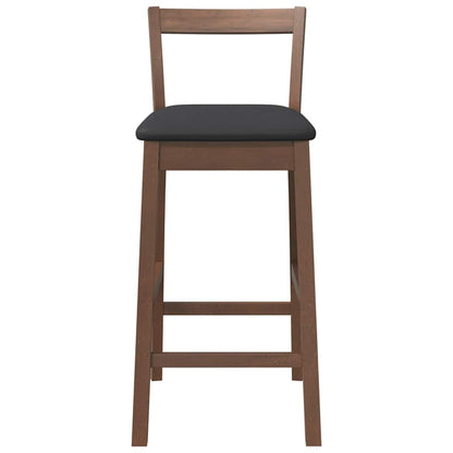 Barkrukken met kussens 2 stuks Bruin massief hout rubber