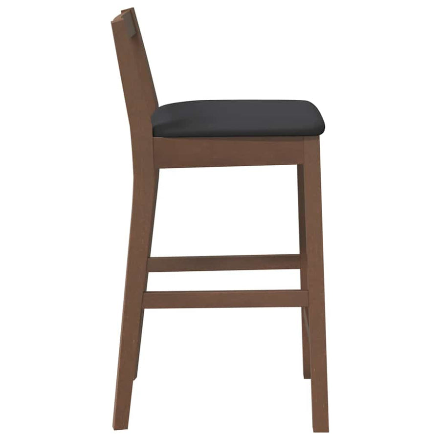 Barkrukken met kussens 2 stuks Bruin massief hout rubber