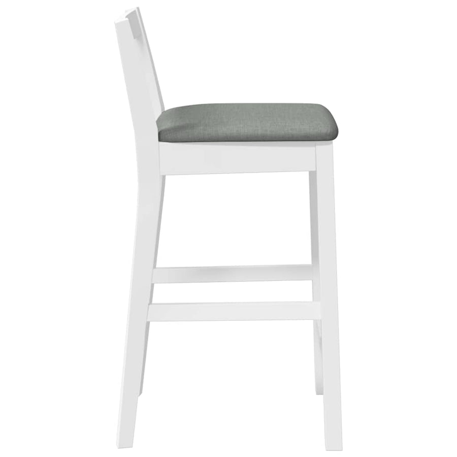 Barkrukken met kussens 2 stuks wit massief hout rubber