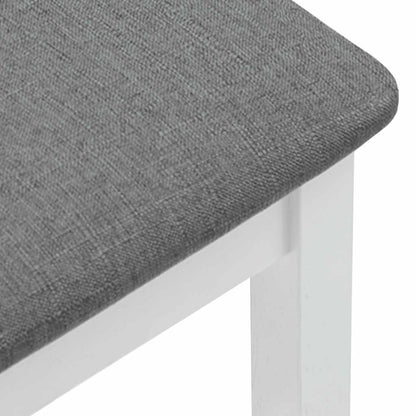 Barkrukken met kussens 2 stuks wit massief hout rubber
