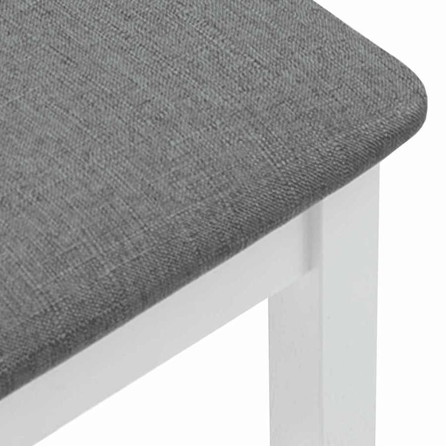 Barkrukken met kussens 2 stuks wit massief hout rubber