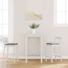 Bar stools with cushions 2 pieces white solid rubber wood