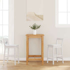 Bar stools 2 pieces White Solid Rubberwood
