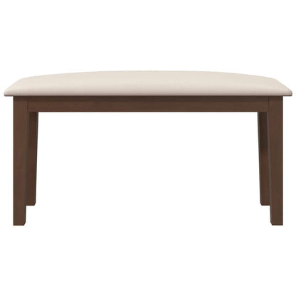 Bank 90 cm massief hout rubber bruin