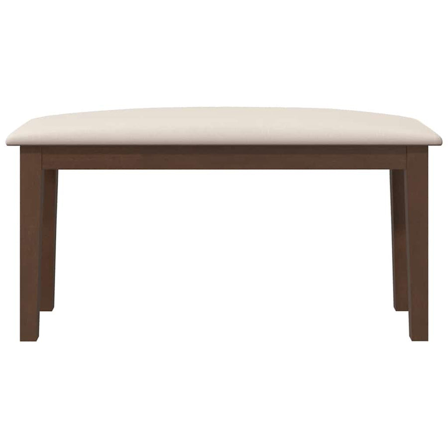 Bank 90 cm massief hout rubber bruin