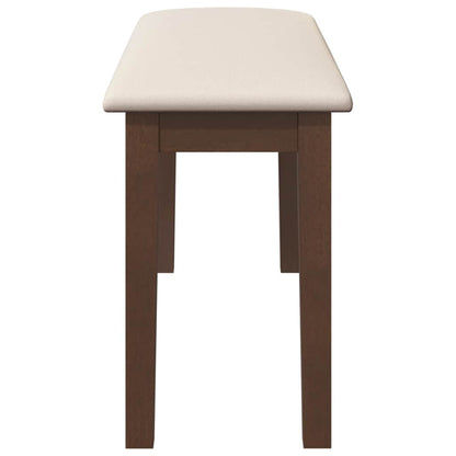 Bank 90 cm massief hout rubber bruin