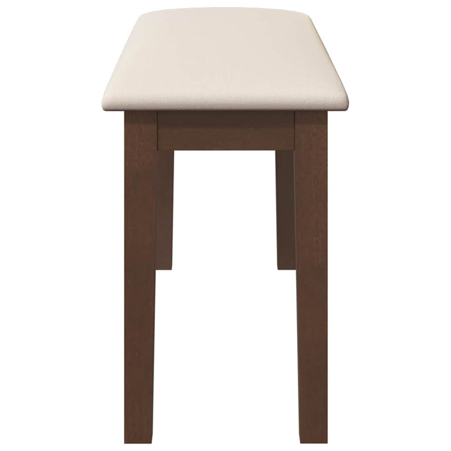 Bank 90 cm massief hout rubber bruin