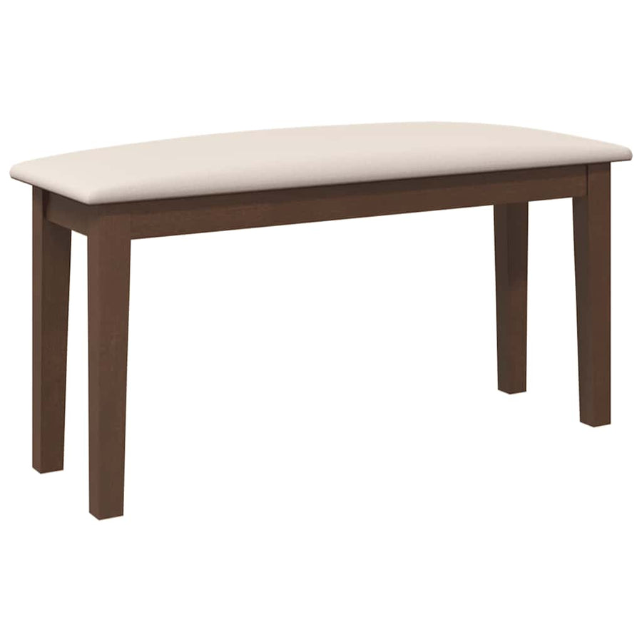 Bank 90 cm massief hout rubber bruin