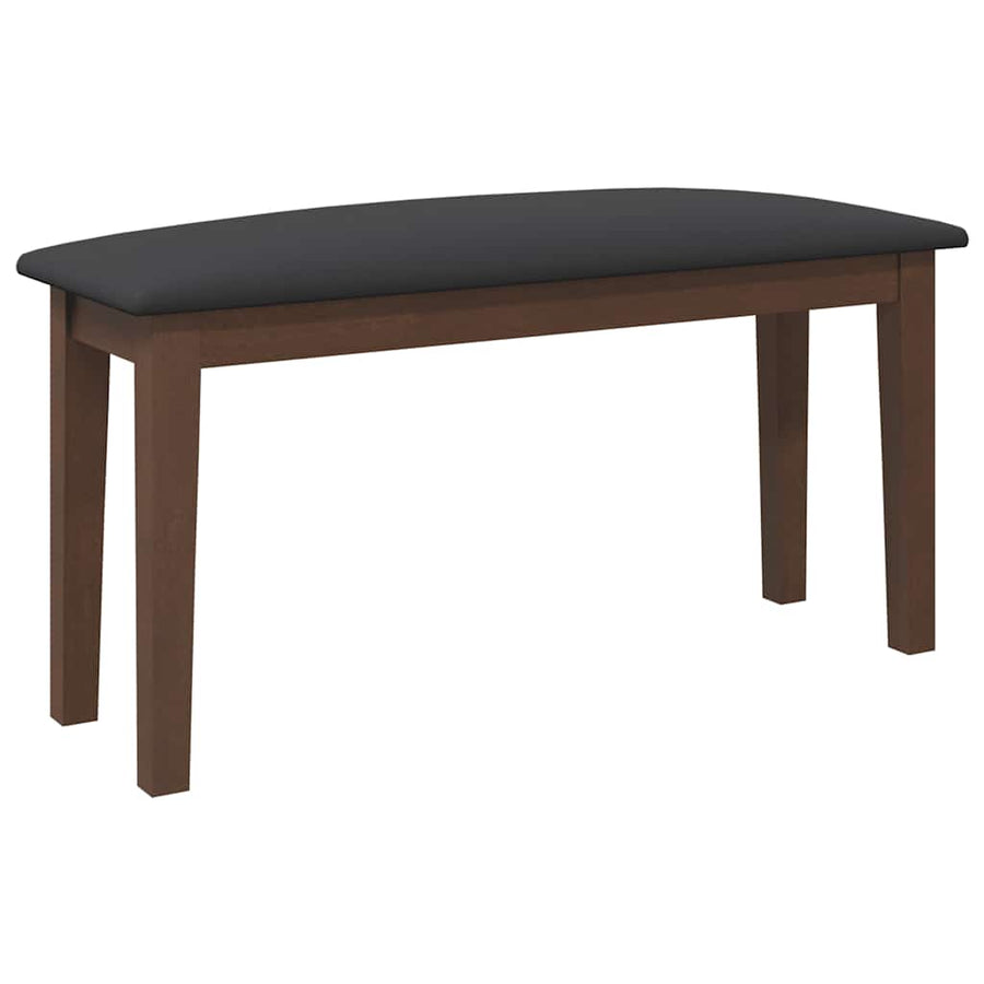Bank 90 cm massief hout rubber bruin