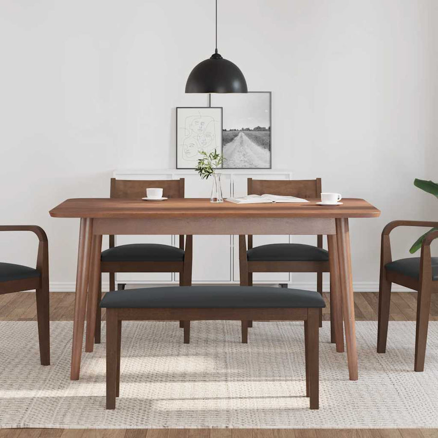 Bank 90 cm massief hout rubber bruin