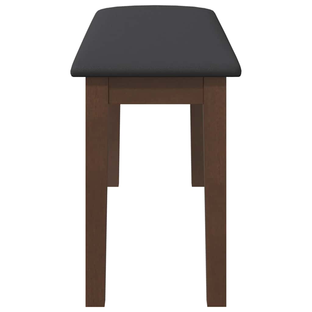 Bank 90 cm massief hout rubber bruin