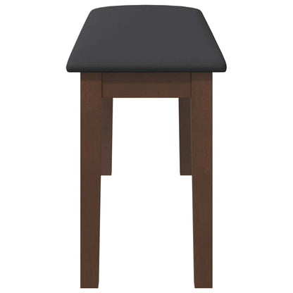 Bank 90 cm massief hout rubber bruin