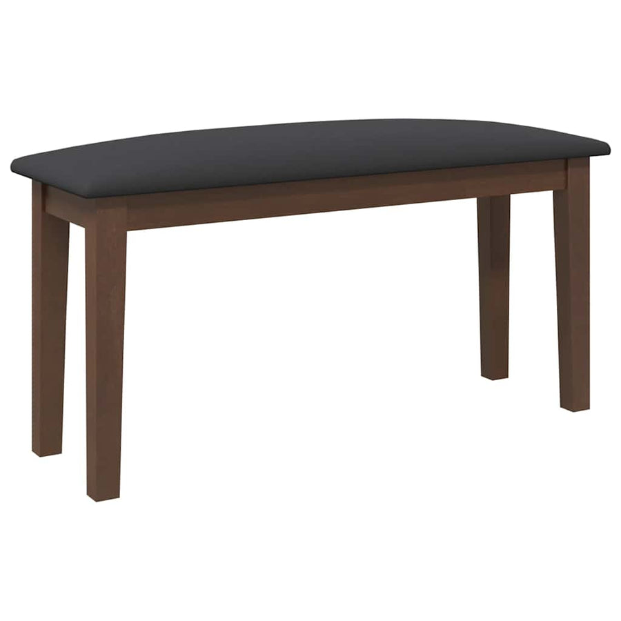 Bank 90 cm massief hout rubber bruin