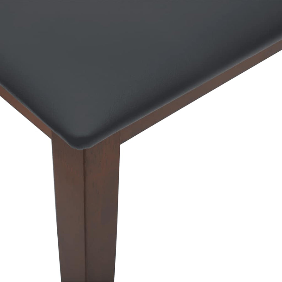Bank 90 cm massief hout rubber bruin