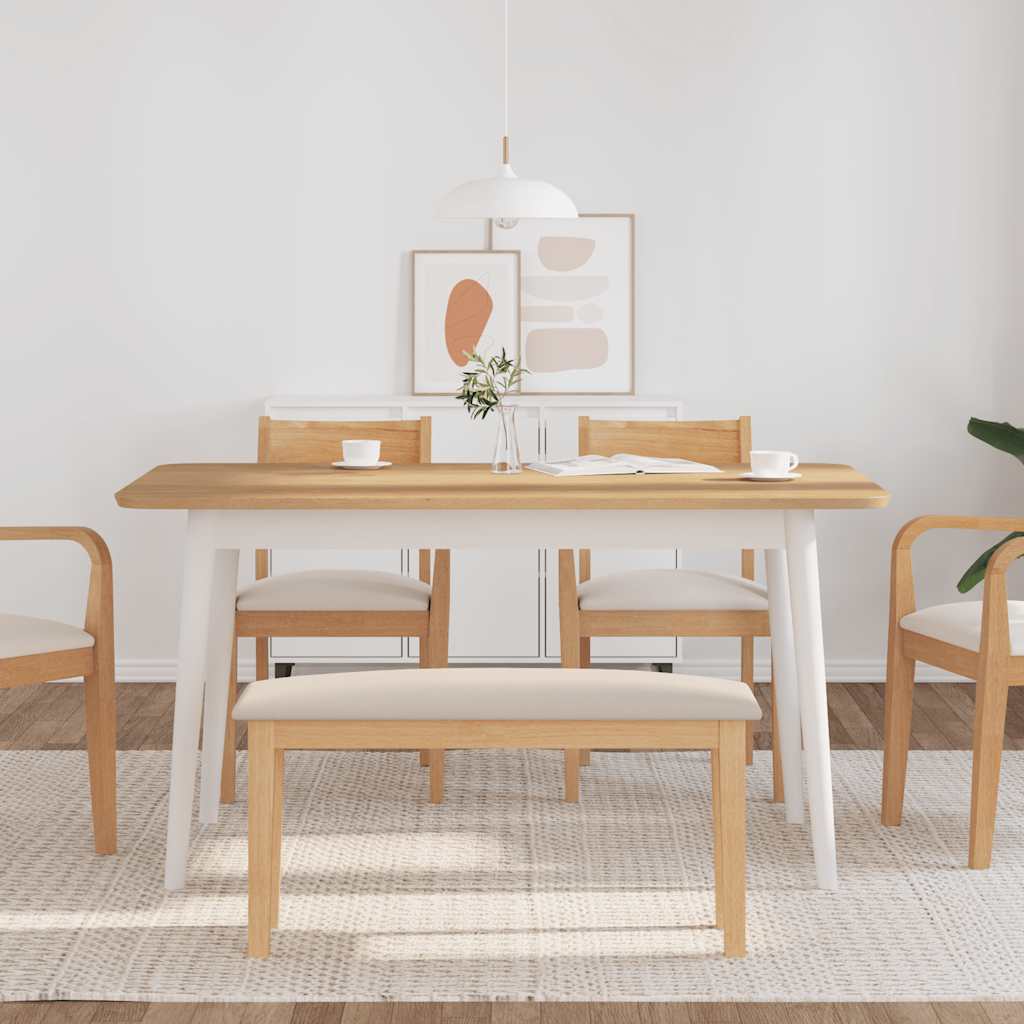 Bank 90 cm massief hout rubber