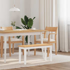 Bank 90 cm massief rubberhout naturel wit