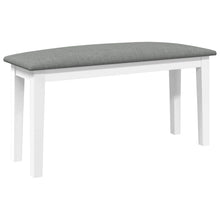 Bank 90 cm massief hout rubber wit