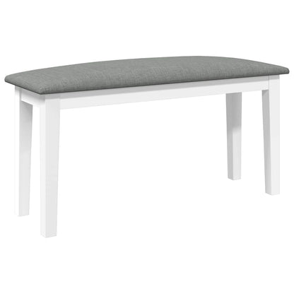 Bank 90 cm massief hout rubber wit
