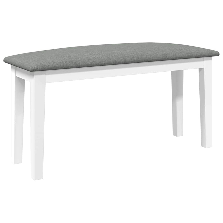 Bank 90 cm massief hout rubber wit