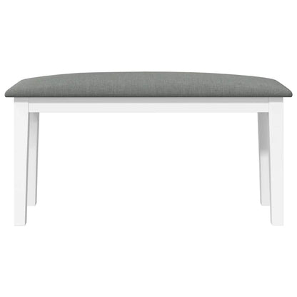 Bank 90 cm massief hout rubber wit