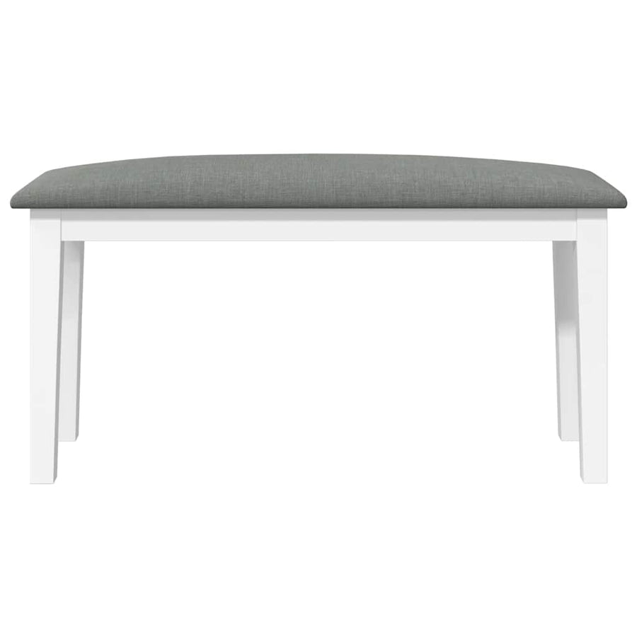 Bank 90 cm massief hout rubber wit