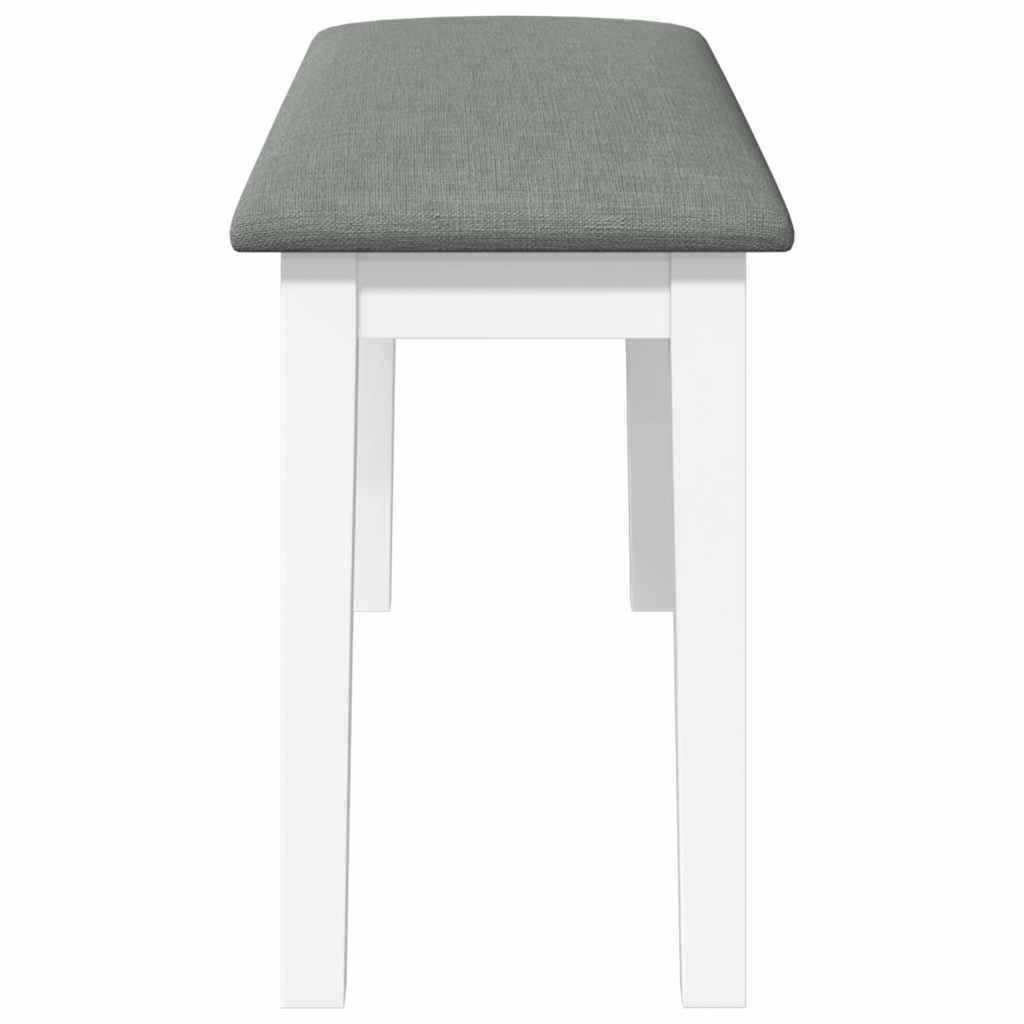 Bank 90 cm massief hout rubber wit