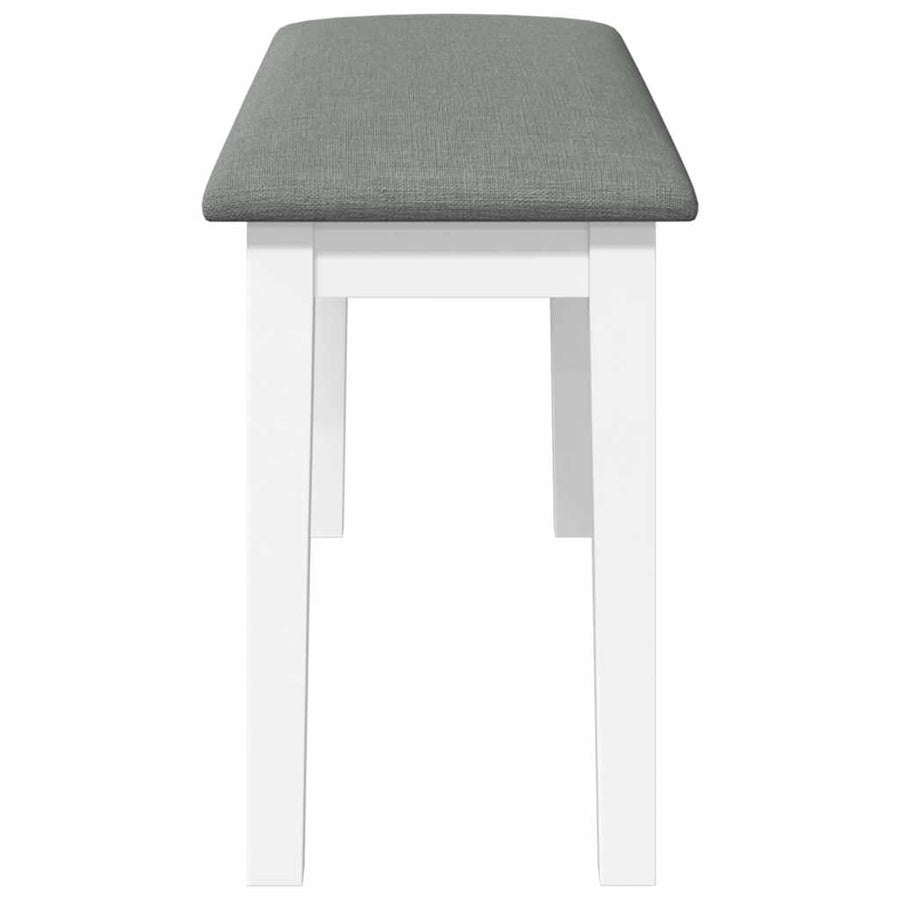 Bank 90 cm massief hout rubber wit