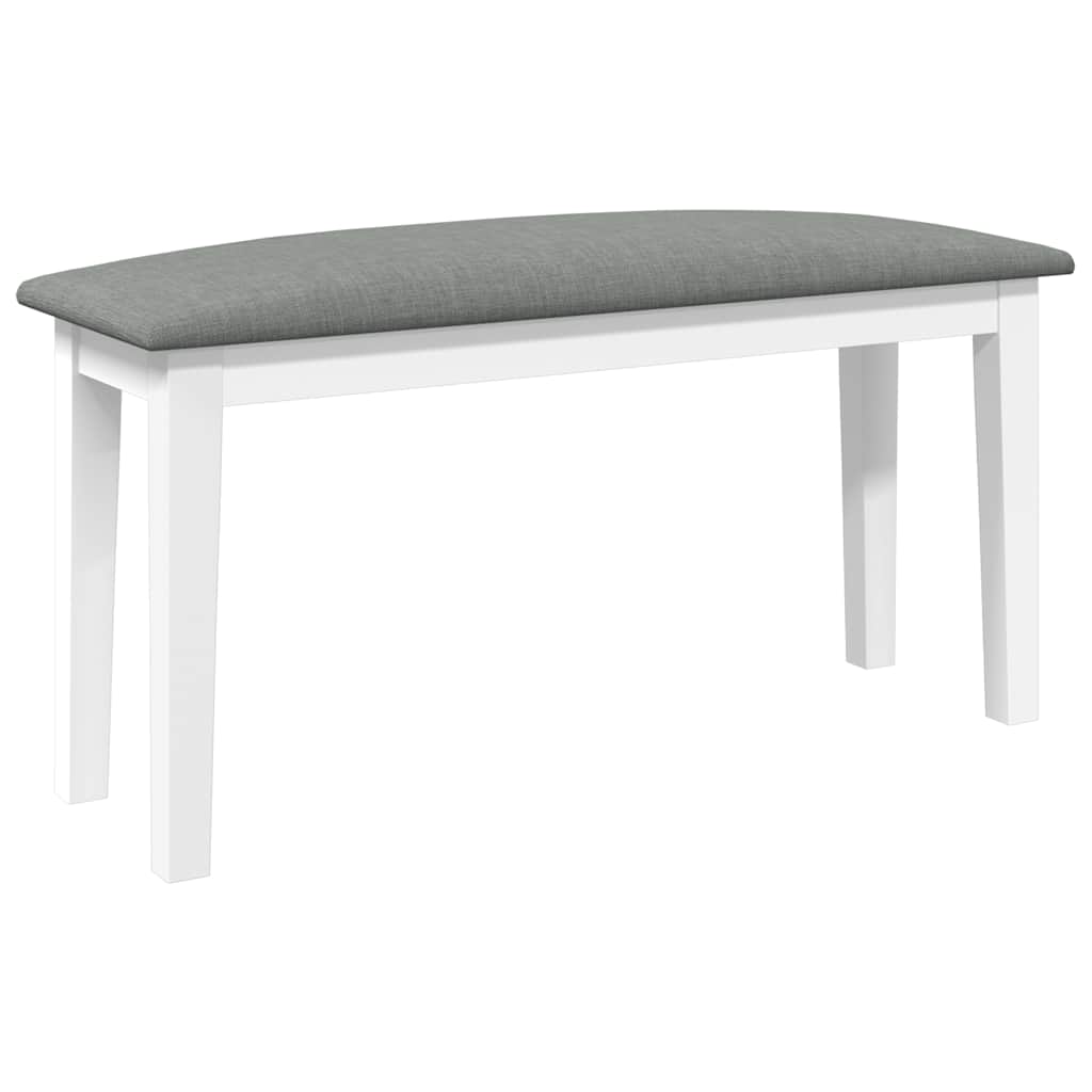 Bank 90 cm massief hout rubber wit