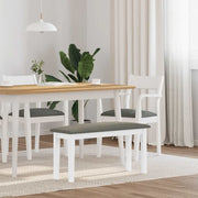 Eettafelbank 90 cm massief rubberhout wit