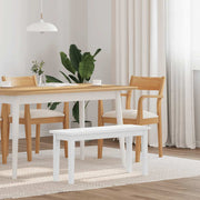 Eettafelbank 90 cm massief rubberhout wit