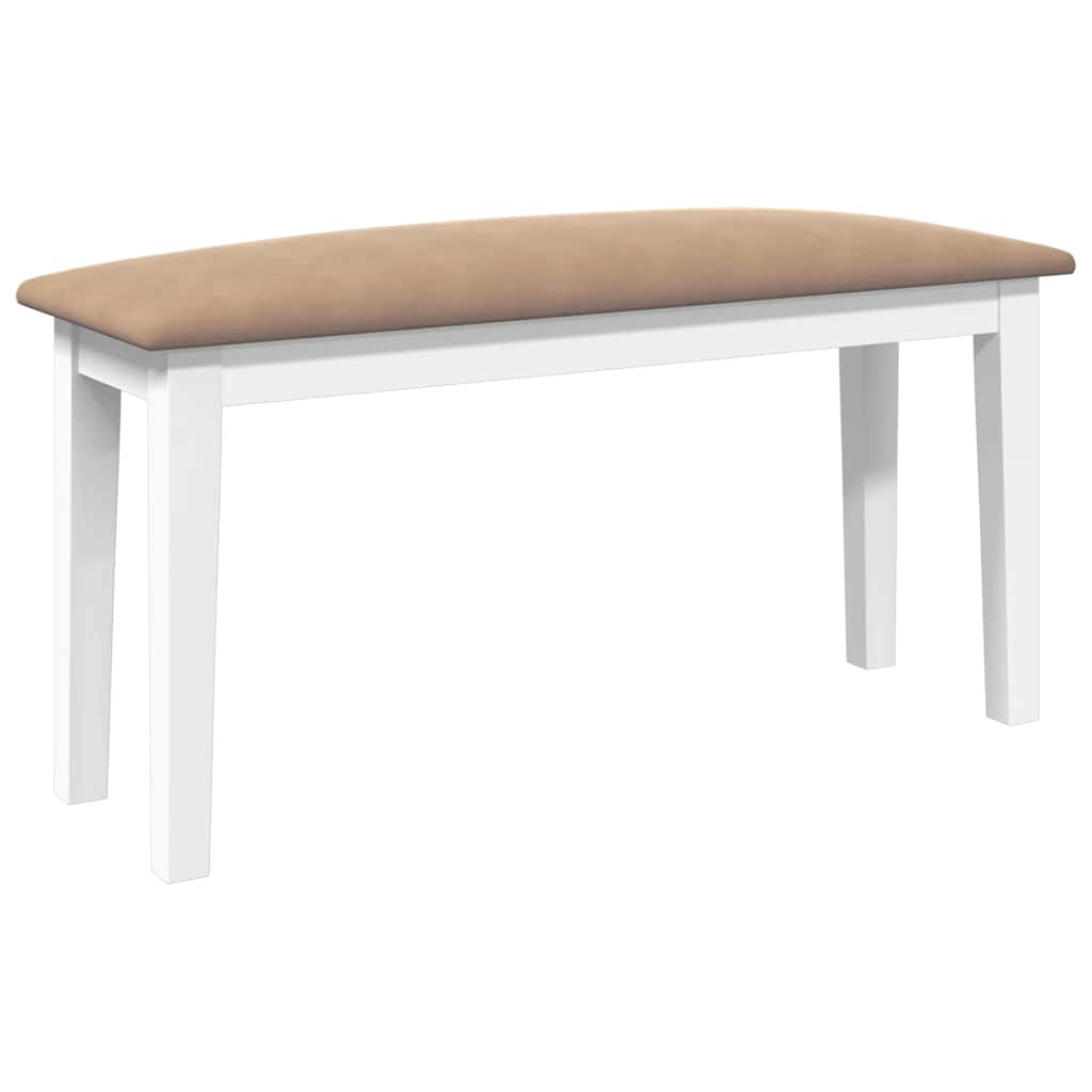 Bank 90 cm massief hout rubber wit