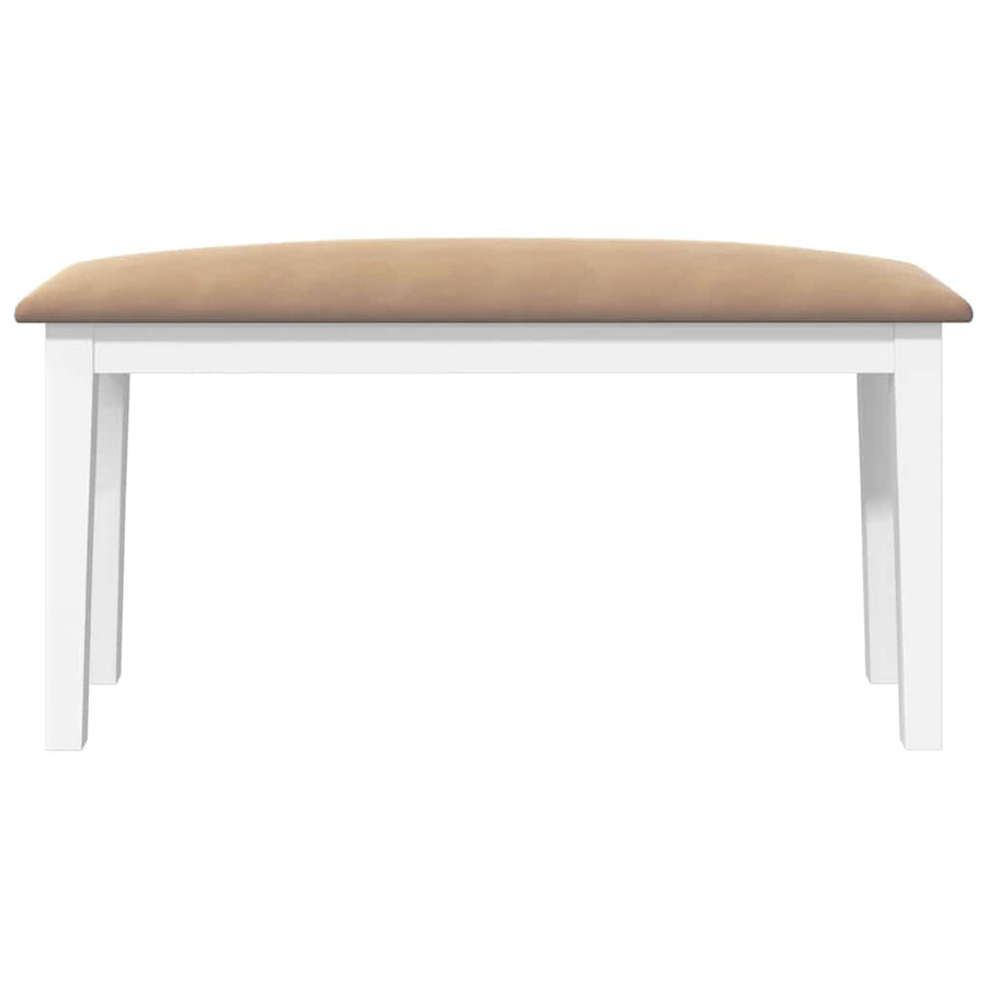 Bank 90 cm massief hout rubber wit