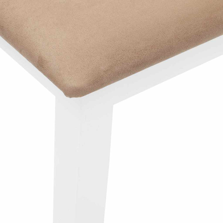 Bank 90 cm massief hout rubber wit