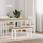 Bank 90 cm massief rubberhout wit