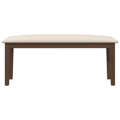 Bank 110 cm massief hout rubber bruin
